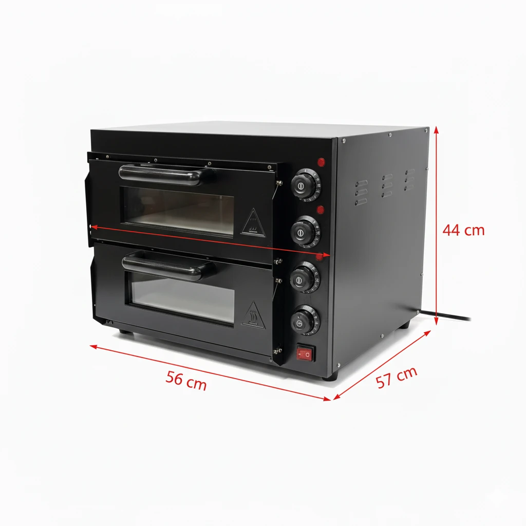 Electric Premium Black Body Pizza Oven with Stone - HS2S Double (Stone Size: 16x16 inch.) — view 2
