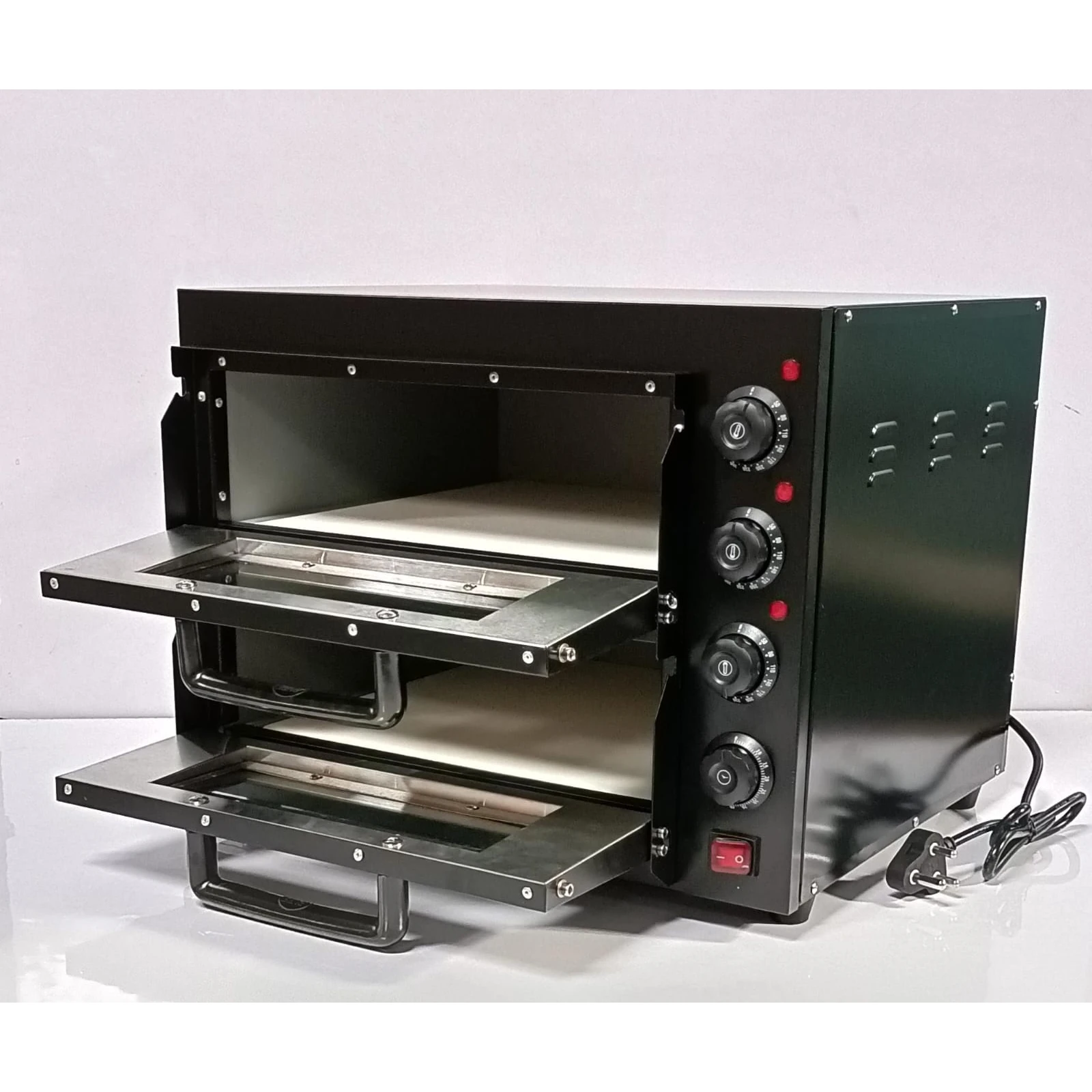 Electric Premium Black Body Pizza Oven with Stone - HS2S Double (Stone Size: 16x16 inch.) — view 7
