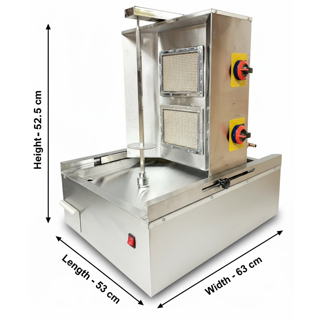 Gas Shawarma Machine 2 Burner with Auto Rotating Rod — view 2