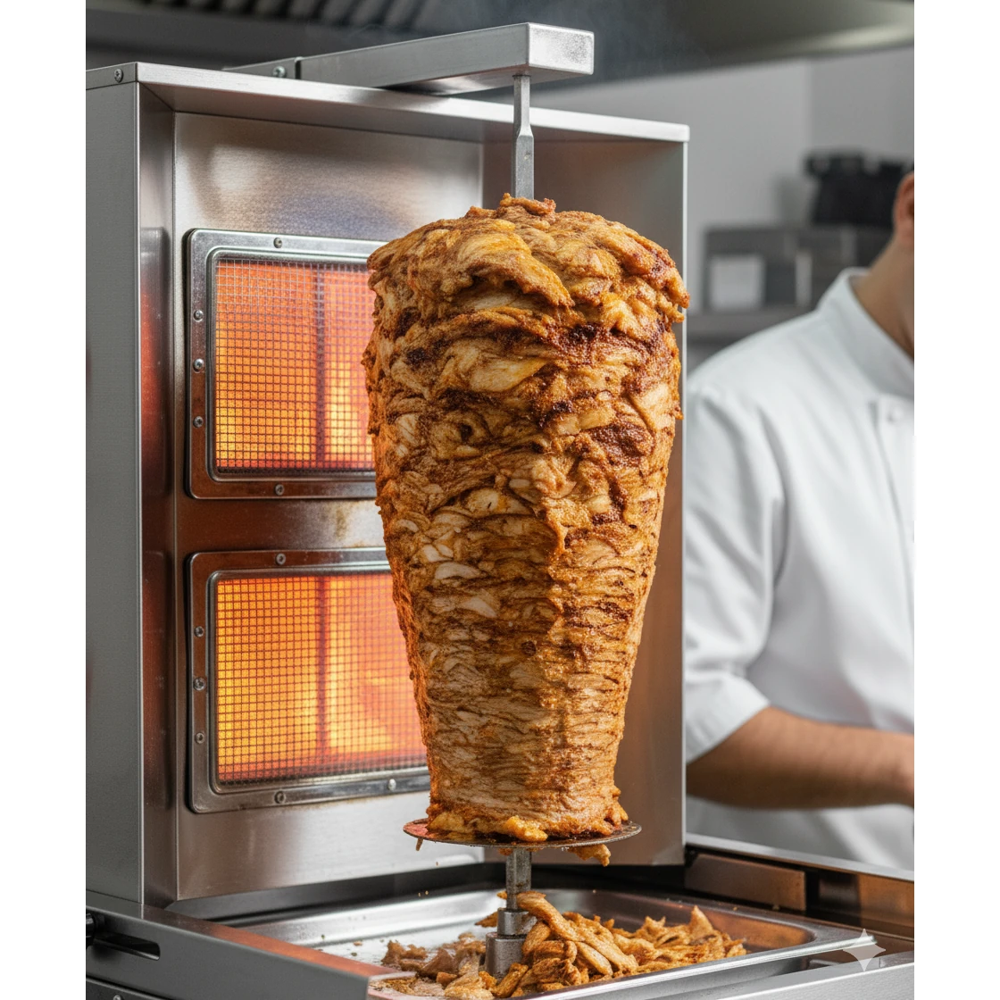 Gas Shawarma Machine 2 Burner with Auto Rotating Rod — view 4