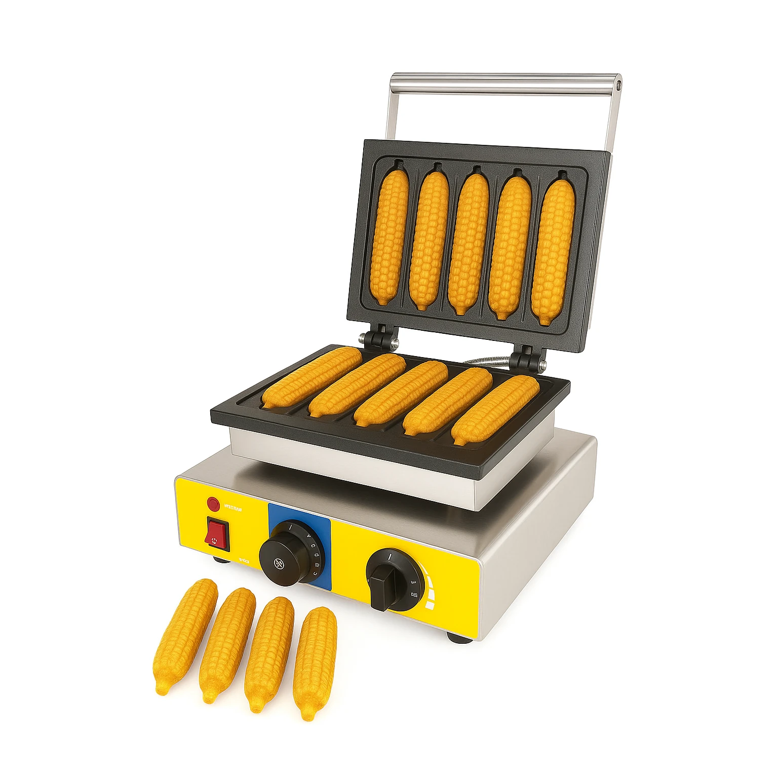 Electric Corn Stick Waffle Maker - 5 Slot — view 4