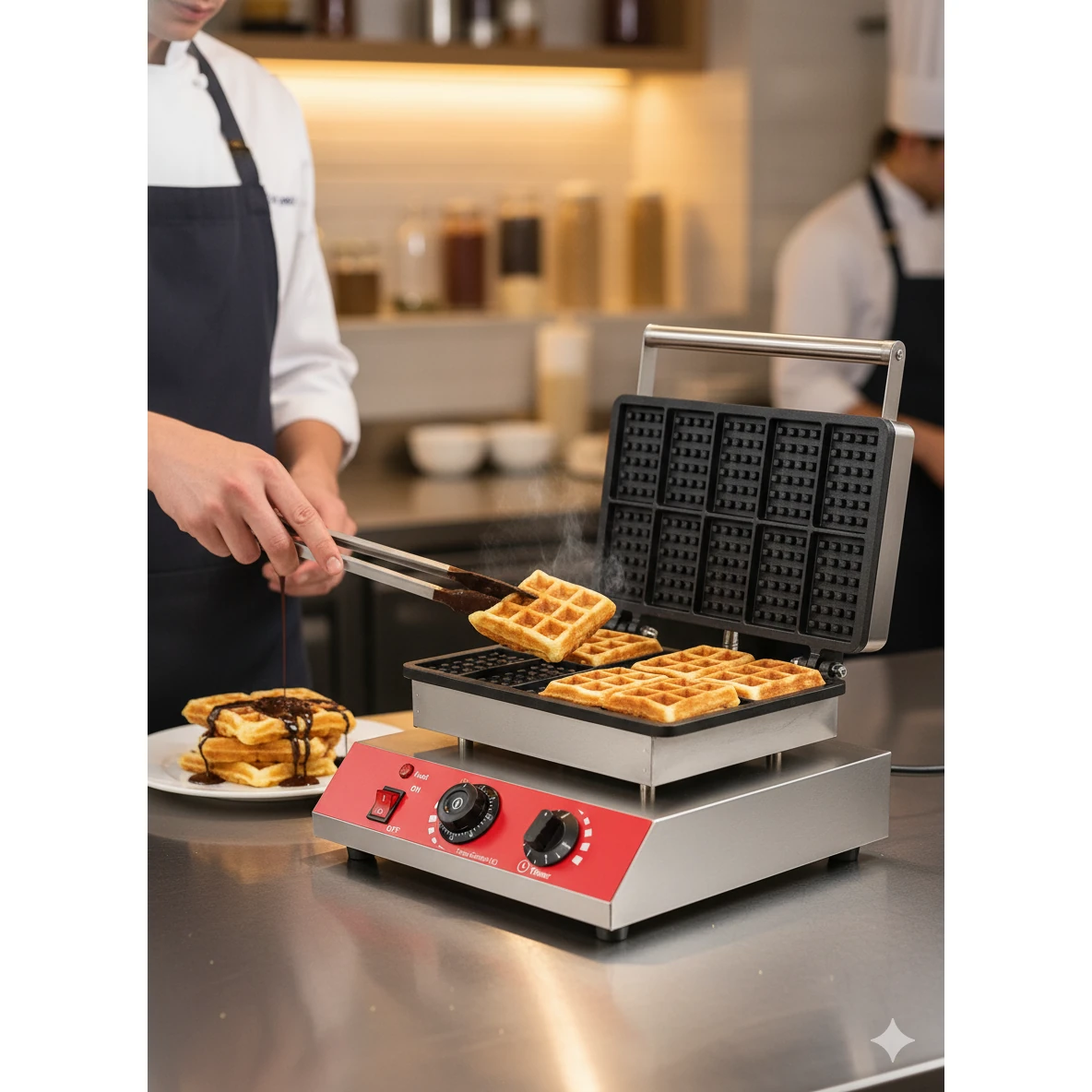 Electric Rectangle Waffle Maker - 10 Slot — view 3