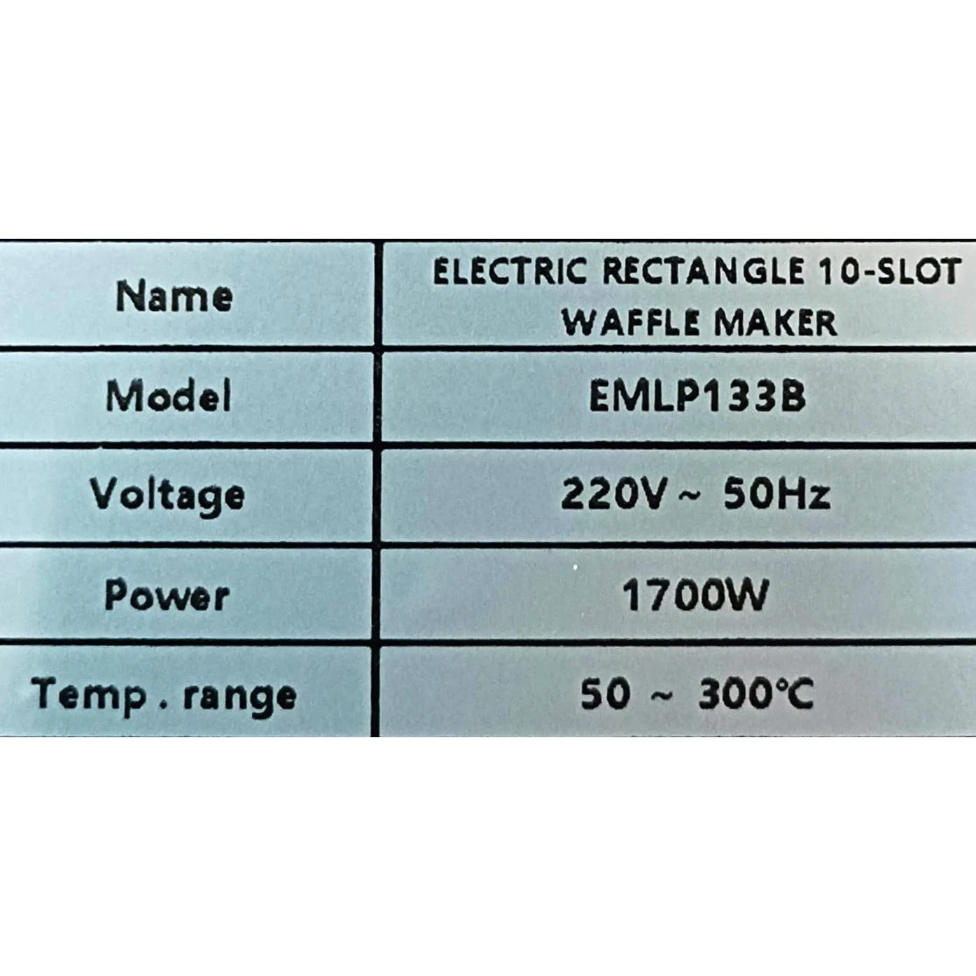 Electric Rectangle Waffle Maker - 10 Slot — view 8