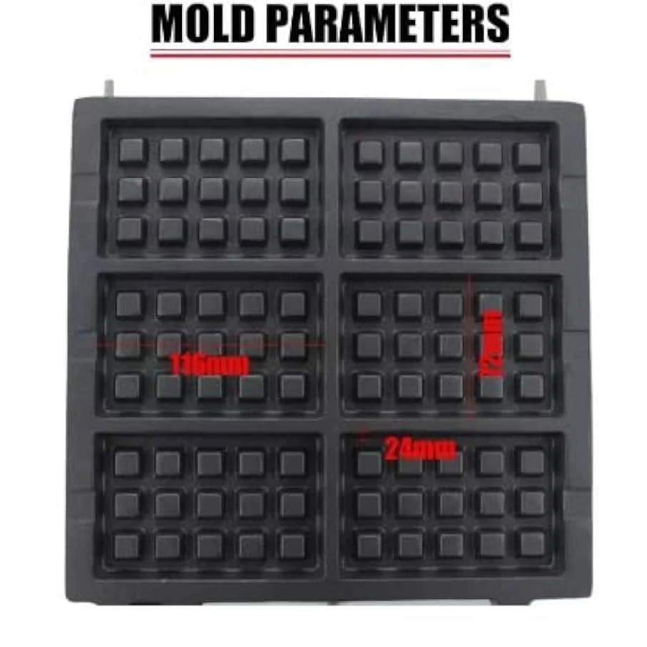 Electric Rectangle Waffle Maker - 6 Slot — view 6