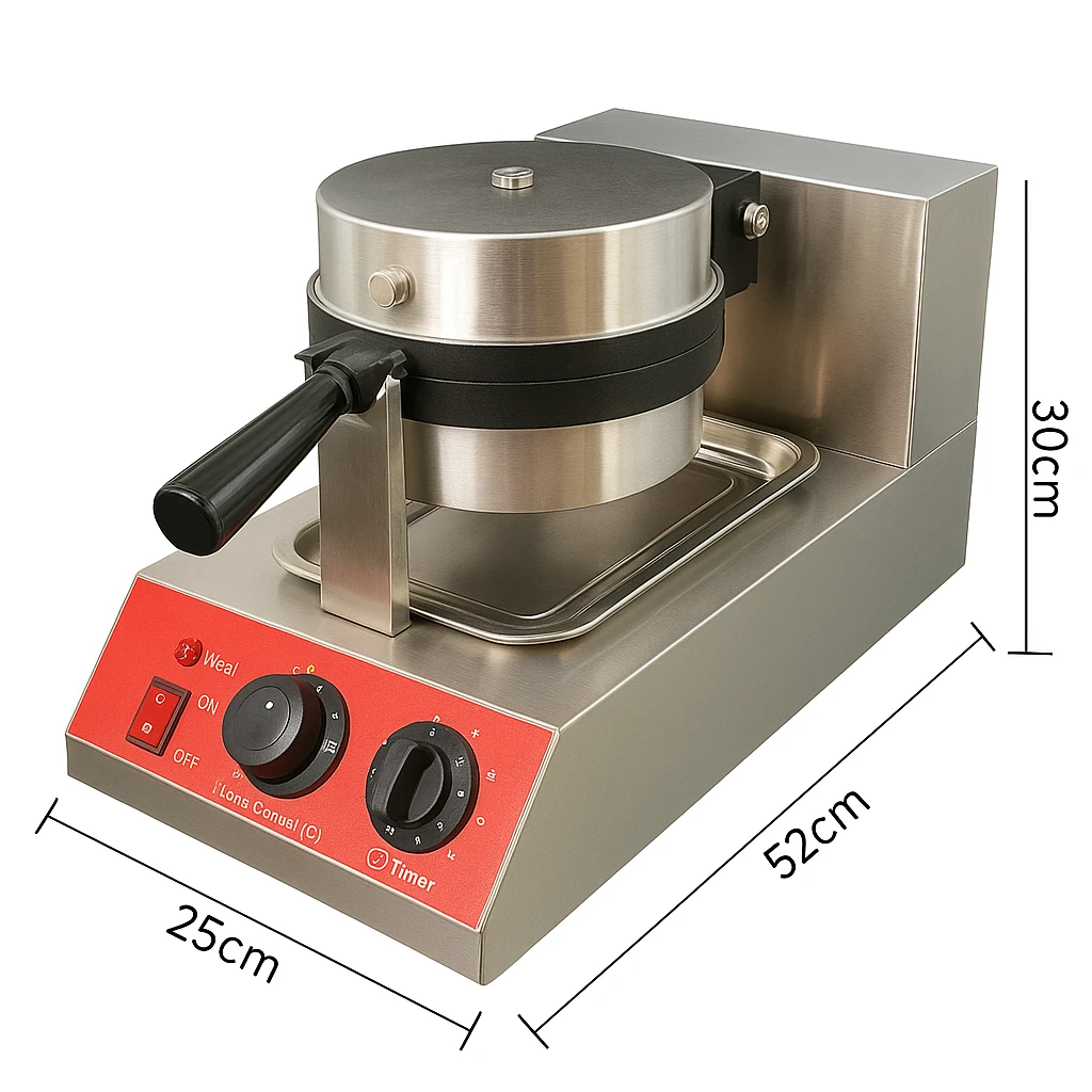 Electric Round Rotating Waffle Maker — view 2