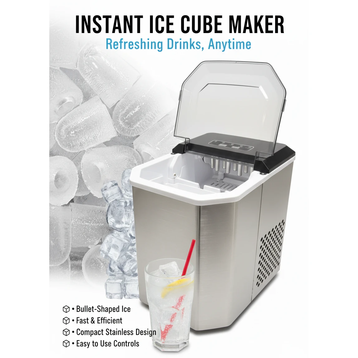 Electric Ice Cube Maker - 12kg/day — view 3