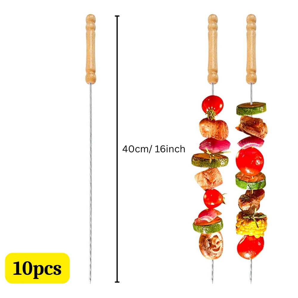 MS Wooden Handle BBQ Skewers/Sticks- 16" — view 2