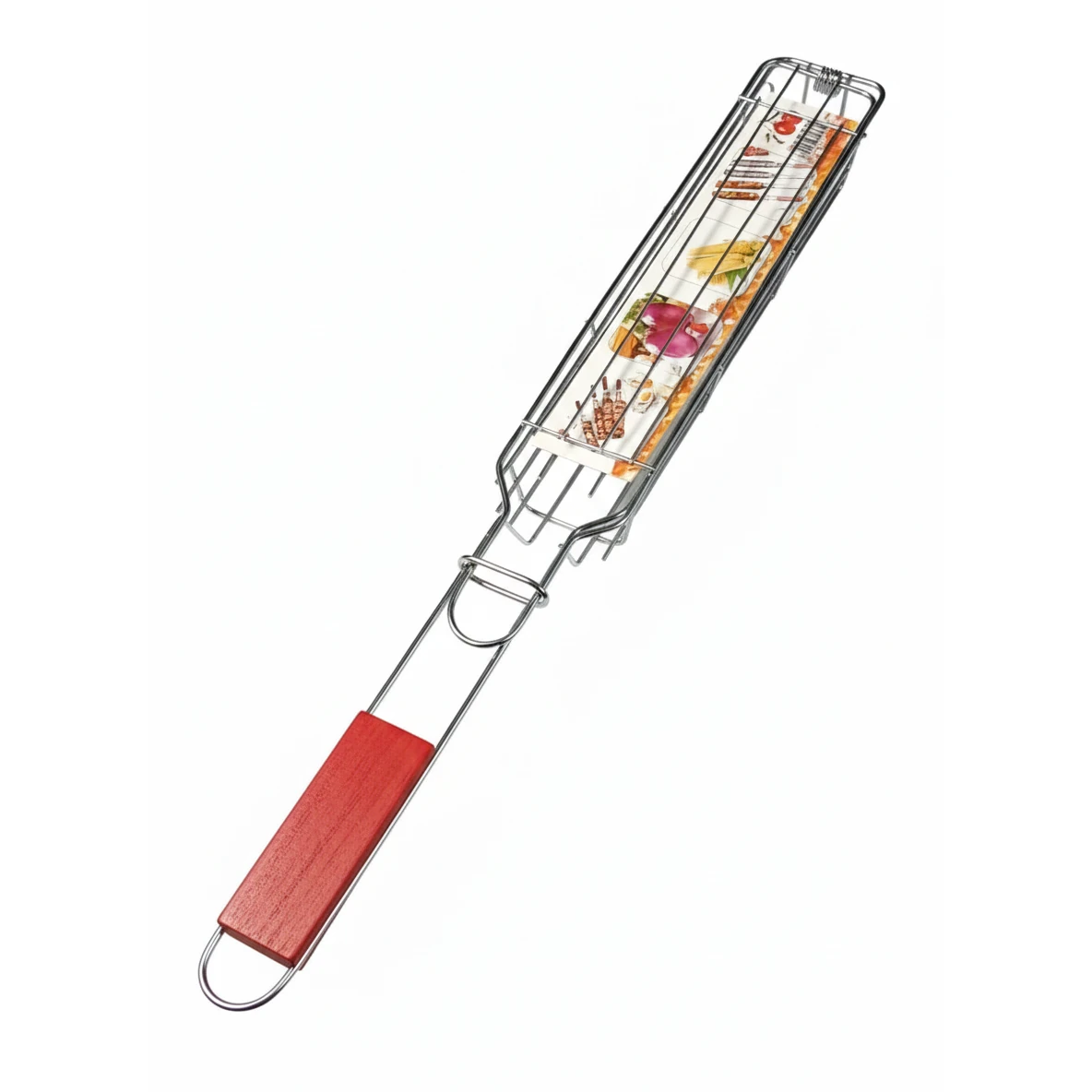 Wooden Handle MS BBQ Grill Net - Corn Shaped