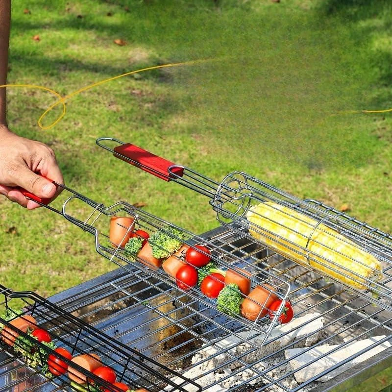 Wooden Handle MS BBQ Grill Net - Corn Shaped — view 3