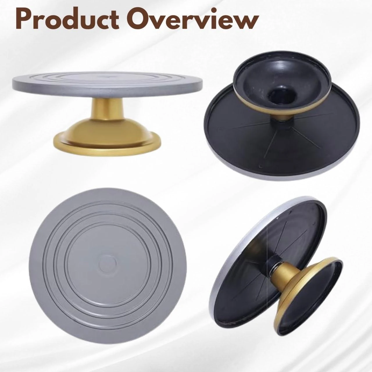 Smooth Rotating Cake Stand - Fibre Top — view 7