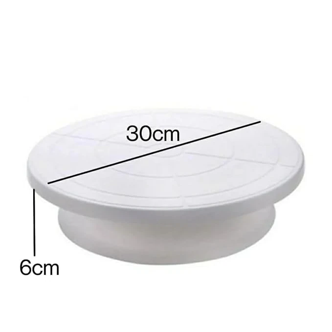 Smooth Rotating Cake Stand - Plastic Top — view 2