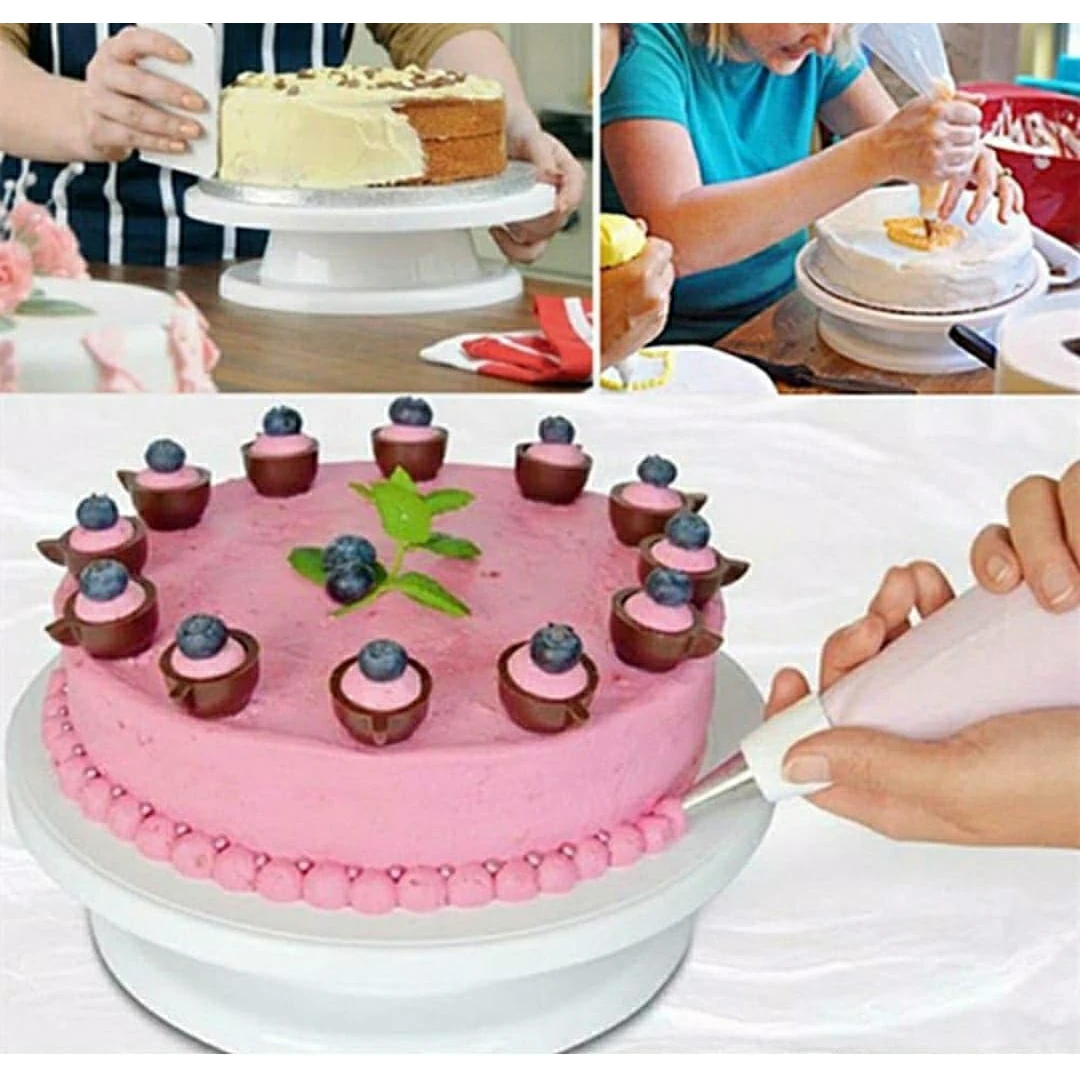 Smooth Rotating Cake Stand - Plastic Top — view 3