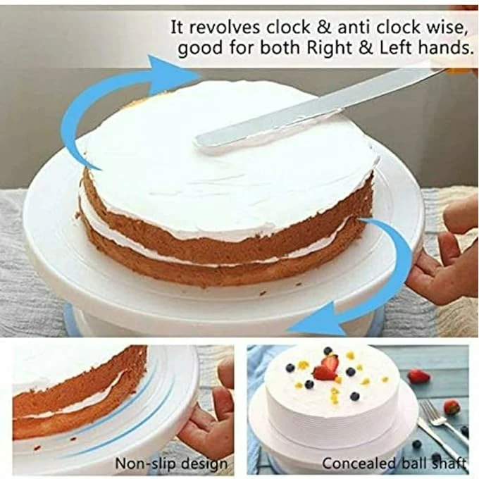 Smooth Rotating Cake Stand - Plastic Top — view 4