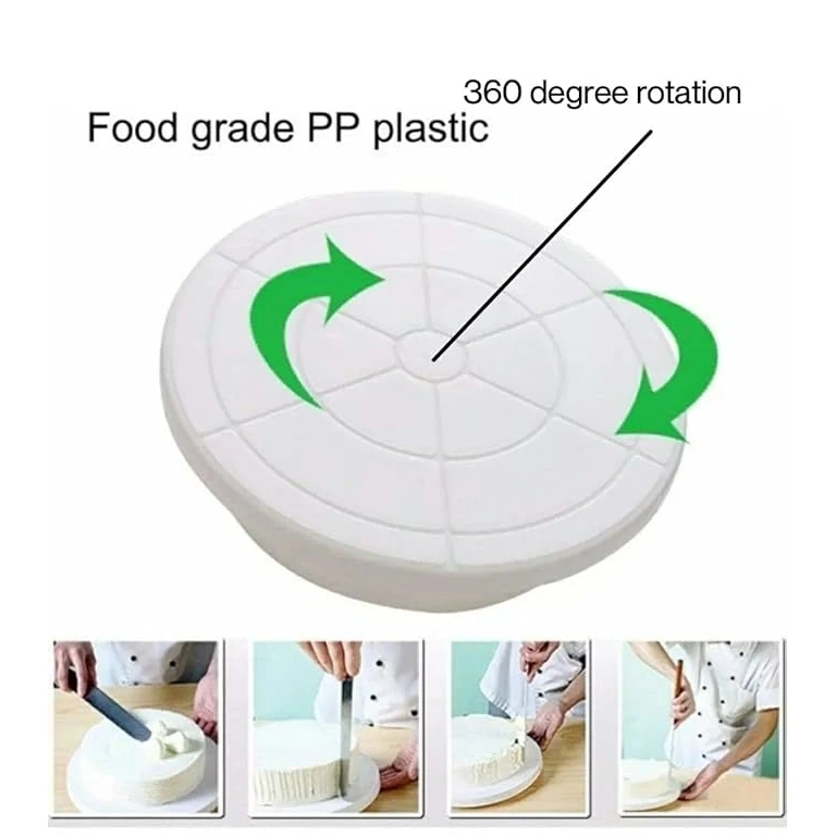 Smooth Rotating Cake Stand - Plastic Top — view 6