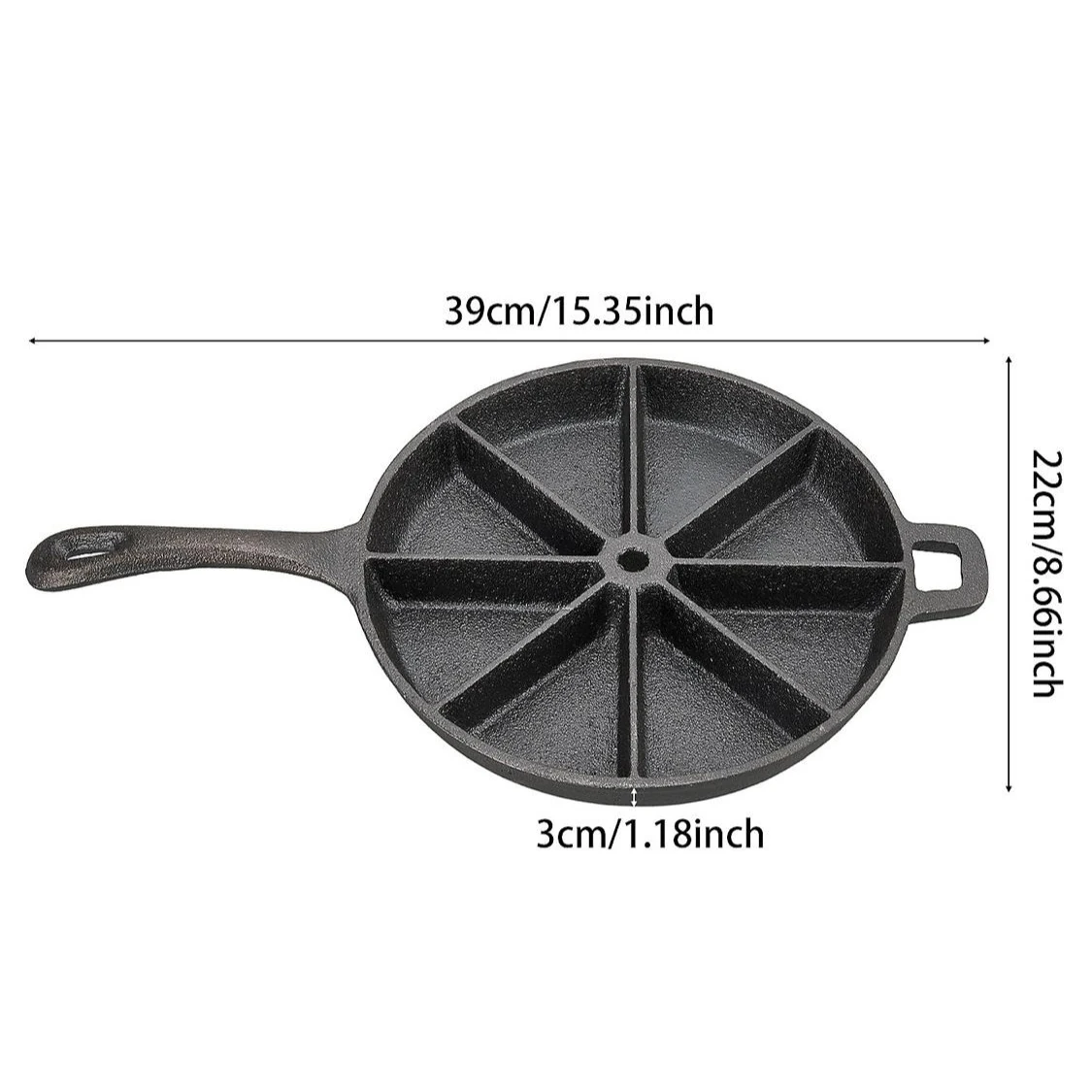 Cast Iron Pan with 8 Pizza Type Slice in Single Pc Boc Packing — view 2