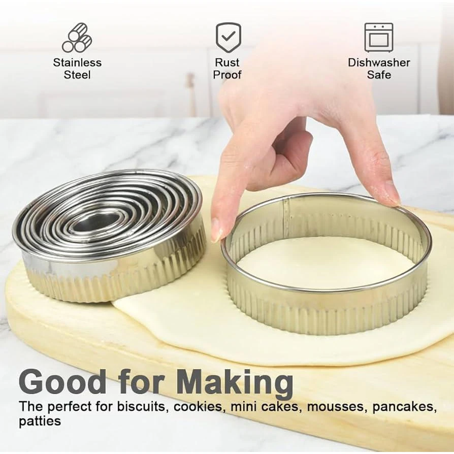 SS Heavy Cookie Cutter Round with Teeth 12pp — view 4