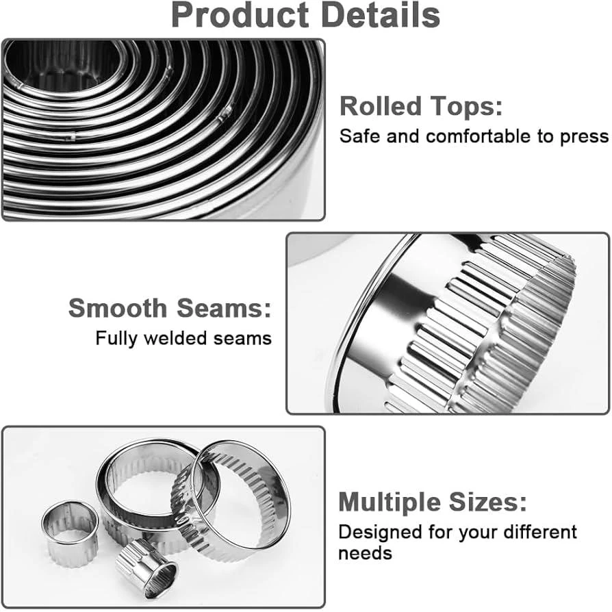 SS Heavy Cookie Cutter Round with Teeth 12pp — view 7