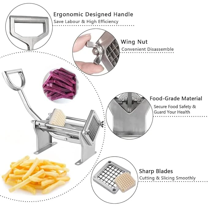 Aluminium Wall Mounted French Fries Cutter with Multiple Blade Attachments — view 5