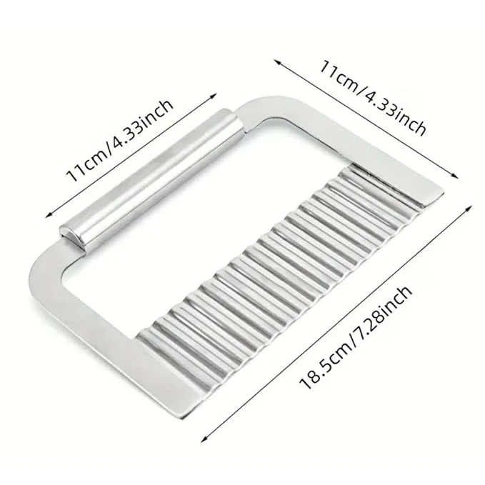 D Shaped Full SS Crinkle Cutter/Waving Knife — view 2