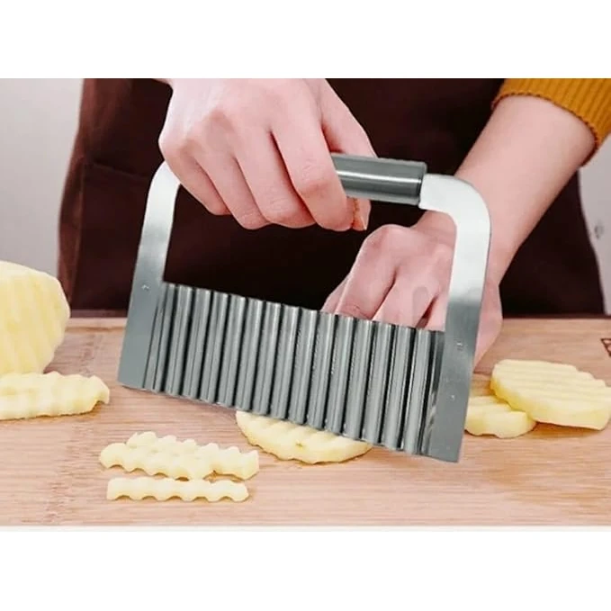 D Shaped Full SS Crinkle Cutter/Waving Knife — view 3