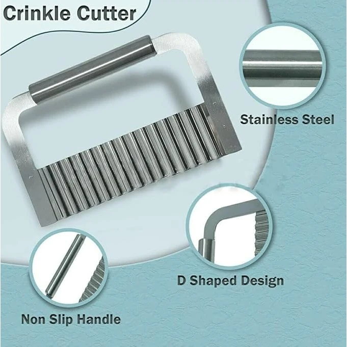 D Shaped Full SS Crinkle Cutter/Waving Knife — view 4