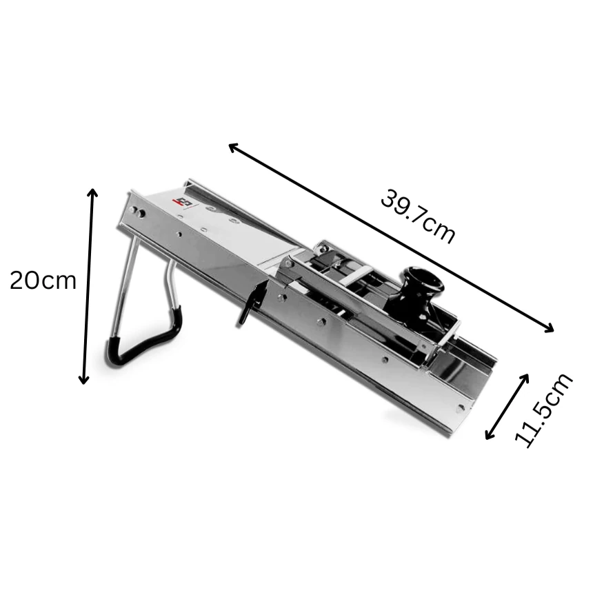 SS Super Heavy Mandoline Slicer for Slicing Vegetables with 3 Blades & 1 Plastic Container — view 2