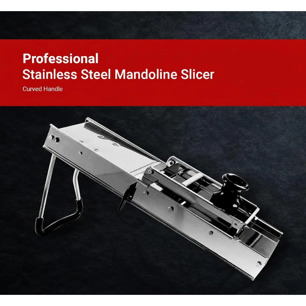 SS Super Heavy Mandoline Slicer for Slicing Vegetables with 3 Blades & 1 Plastic Container — view 7
