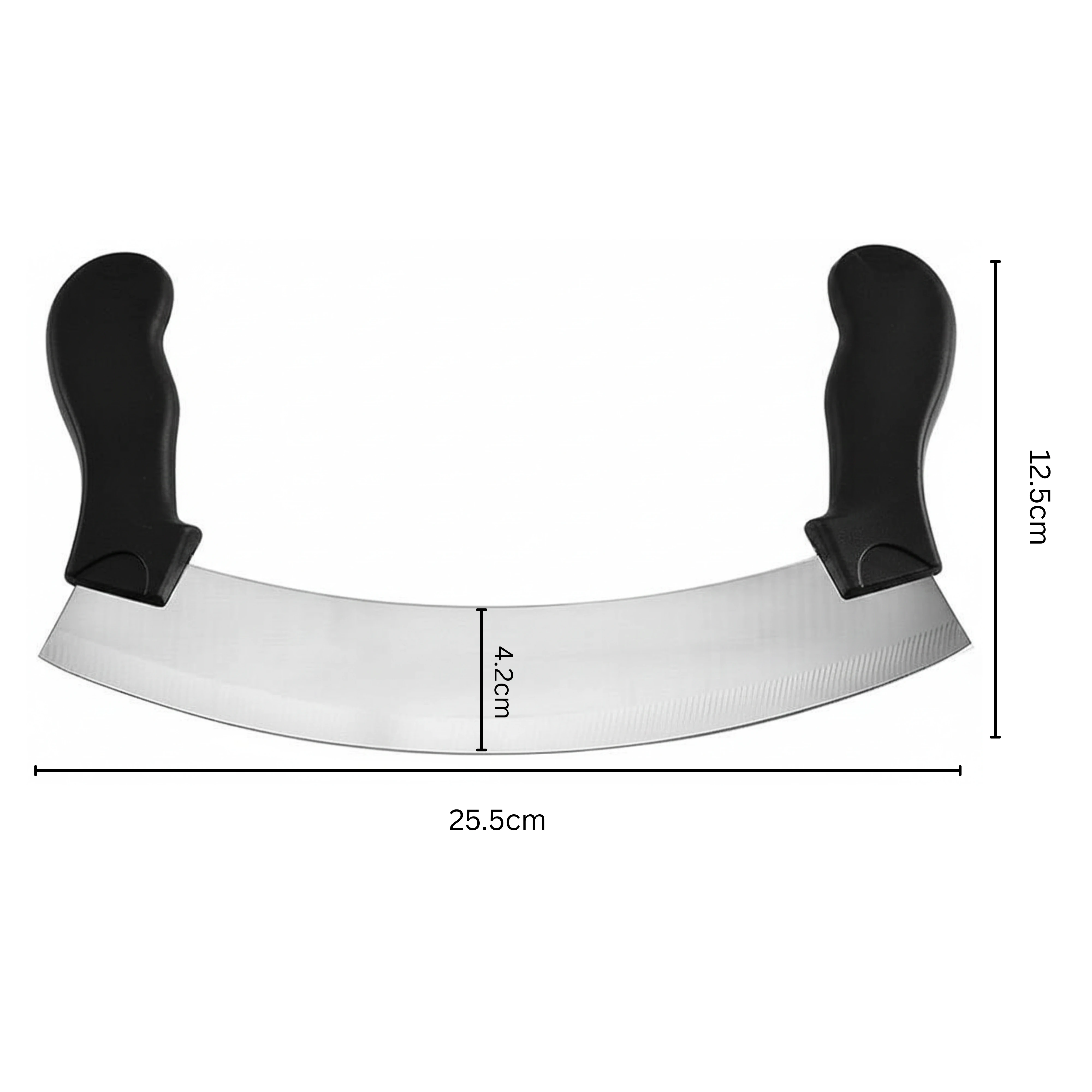 Black Handle with SS Blade Half Moon Pizza Cutter — view 2