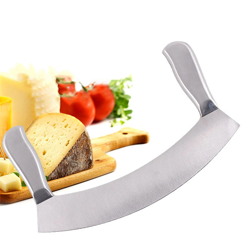 Full SS Half Moon Pizza Cutter — view 3