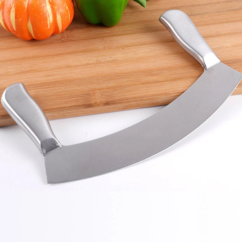 Full SS Half Moon Pizza Cutter — view 5