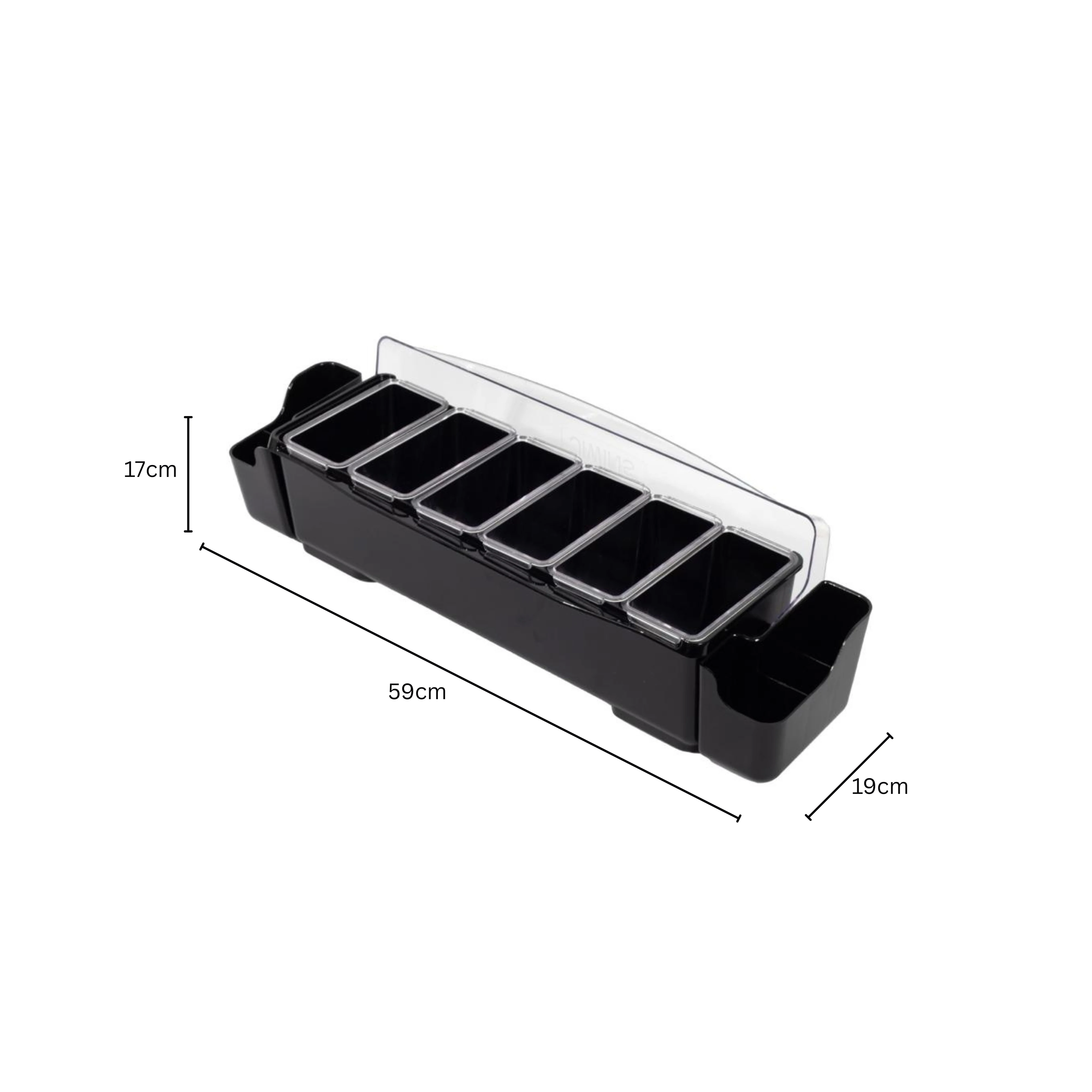 Plastic Condiment/Spice/Masala Box with Lid Heavy - 8 Compartments — view 2