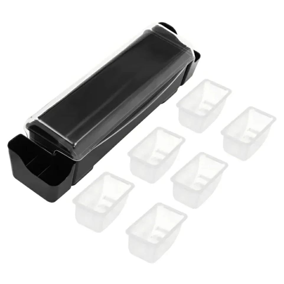 Plastic Condiment/Spice/Masala Box with Lid Heavy - 8 Compartments — view 5