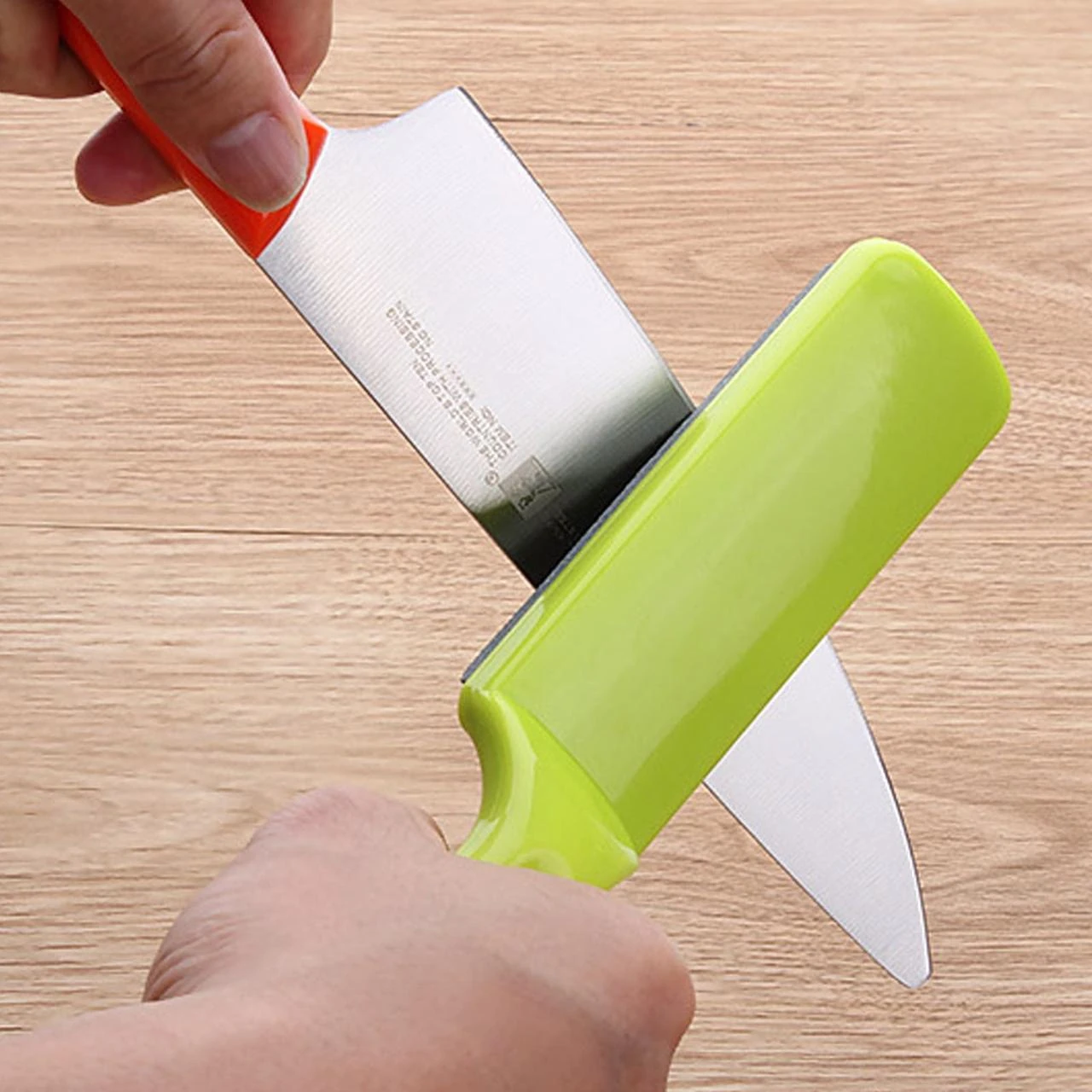 Heavy Knife Sharpening Stone with Casing + Green Handle — view 3