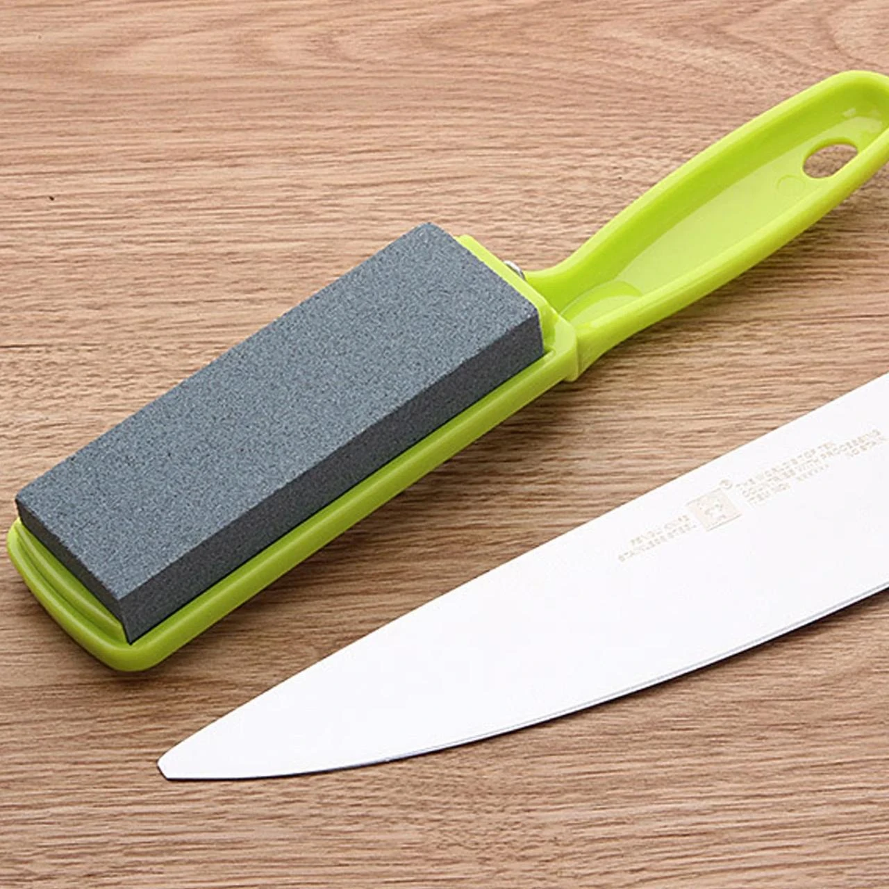 Heavy Knife Sharpening Stone with Casing + Green Handle — view 7