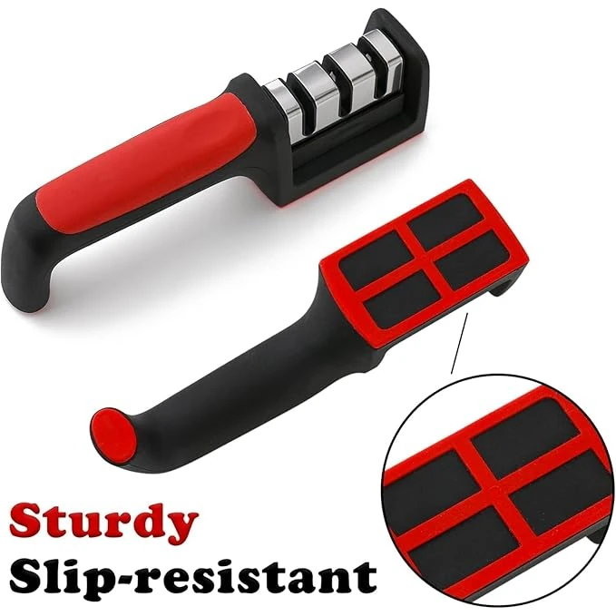 SS Knife Sharpener 3 Slot with Plastic Handle — view 9