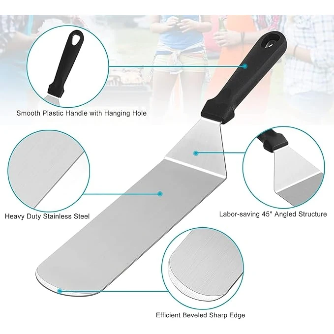 Plastic Black Handle SS Rectangle Lifter Plain - No.66 — view 5
