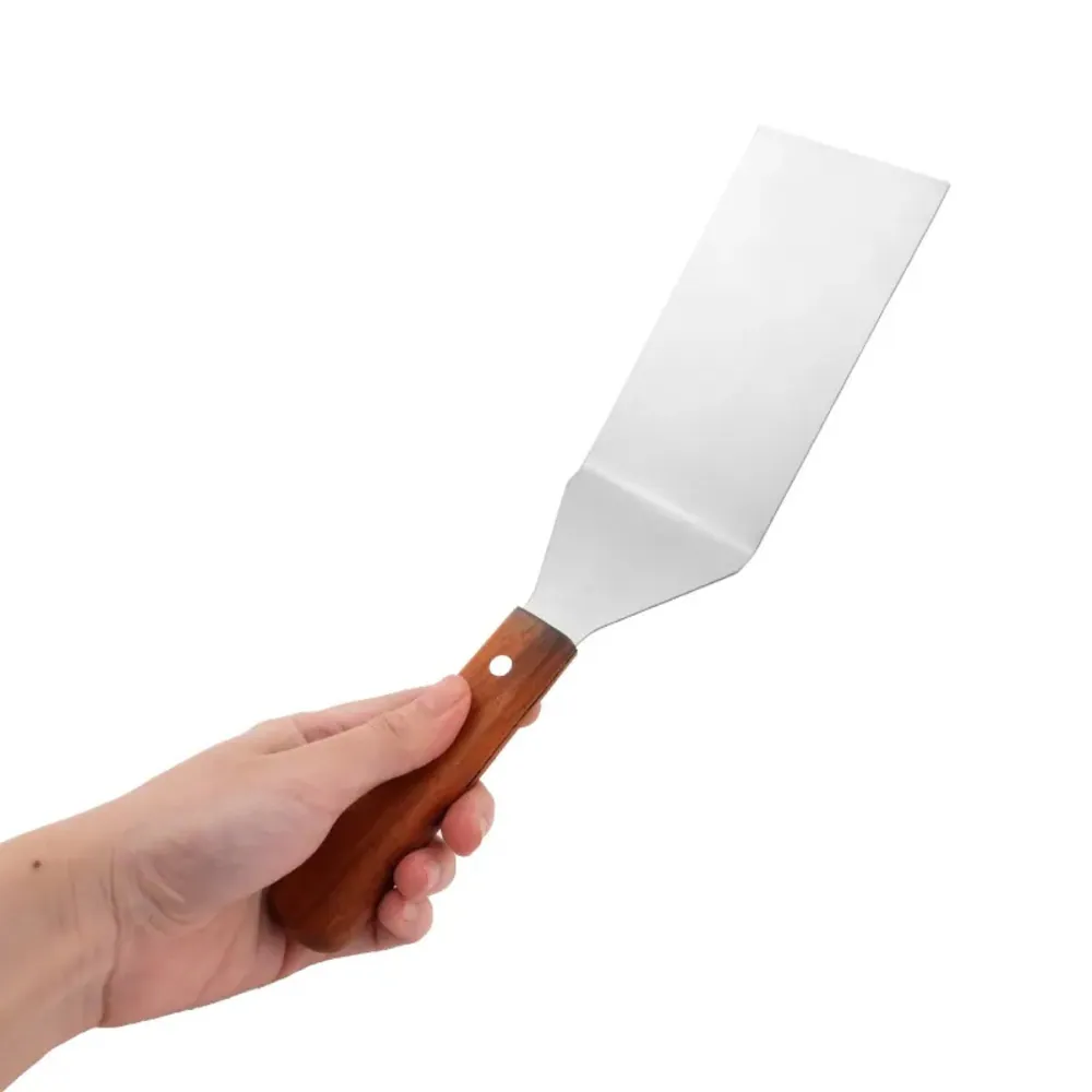 Wooden Flat Handle SS Rectangle Lifter Plain - No.24 — view 7