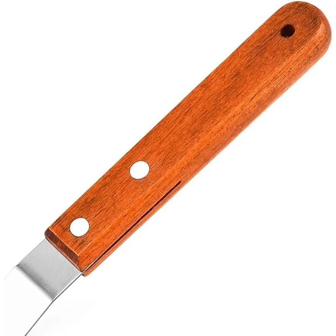Wooden Flat Handle SS Round Lifter 6” — view 7