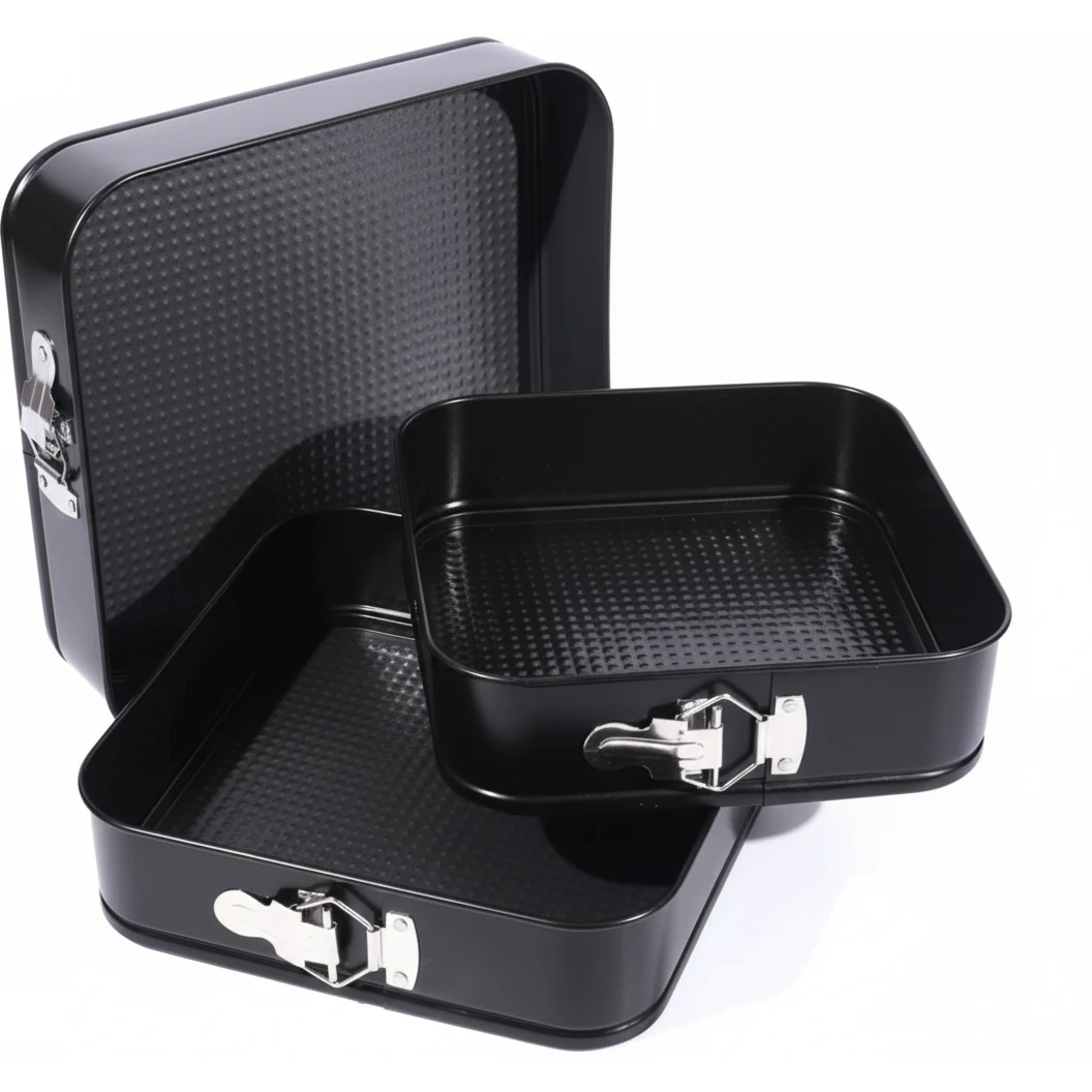 Square Teflon Coated Cake Mould 3pc/set with 7cm Depth - 20,22,24cm — view 9