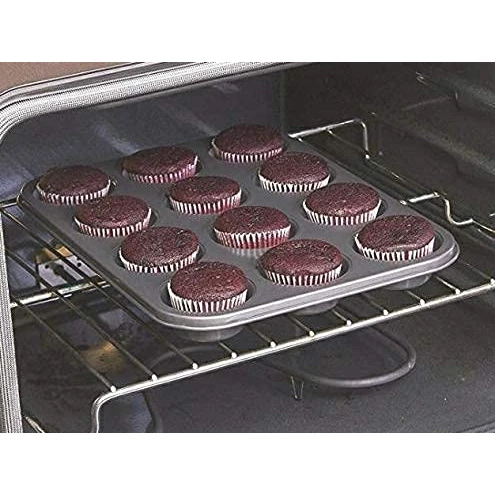 Round 12 Small Slots Teflon Coated Muffin Mould (Slot Size: 5x1.8cm) — view 7