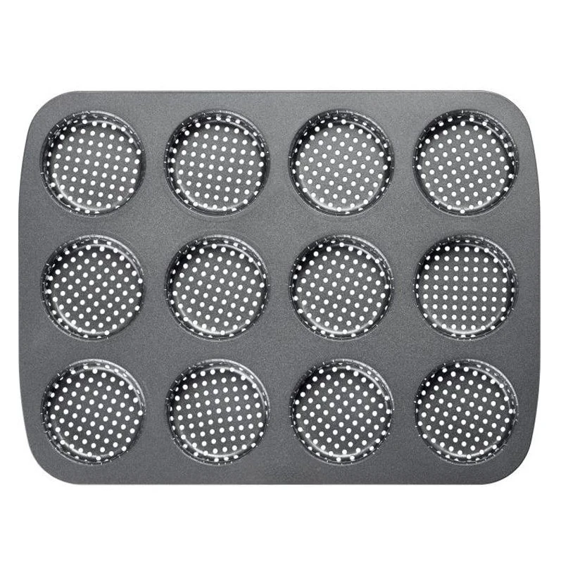 Round 12 Small Slots Teflon Coated Perforated Muffin Mould (Slot Size: 5.5x2cm) — view 7