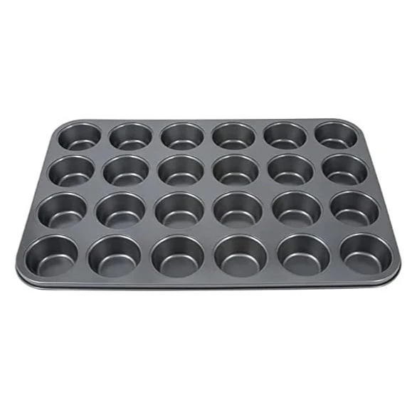 Round 24 Big Slots Teflon Coated Muffin Mould (Slot Size: 5x2cm)