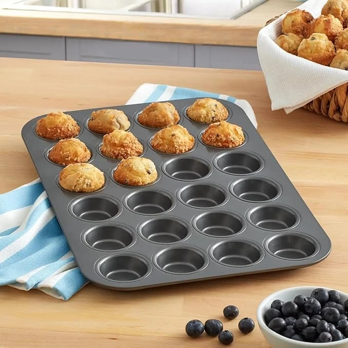 Round 24 Big Slots Teflon Coated Muffin Mould (Slot Size: 5x2cm) — view 3