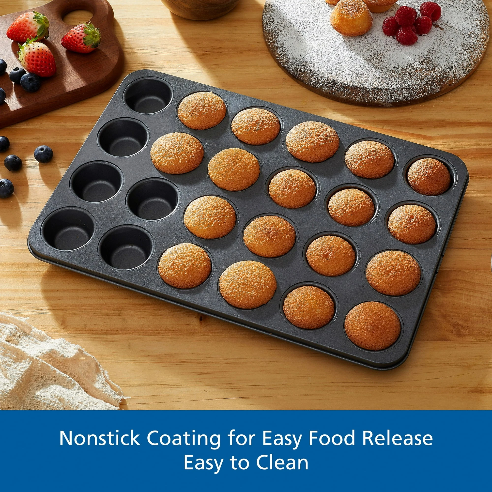 Round 24 Big Slots Teflon Coated Muffin Mould (Slot Size: 5x2cm) — view 6