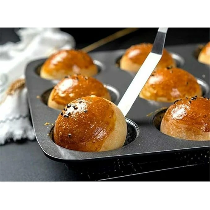 Round 9 Big Slots Teflon Coated Perforated Muffin Mould (Slot Size: 8x3cm) — view 3