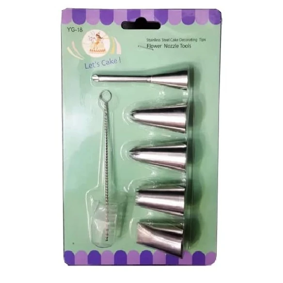 SS Nozzle 6pc with Cleaning Brush - YG18