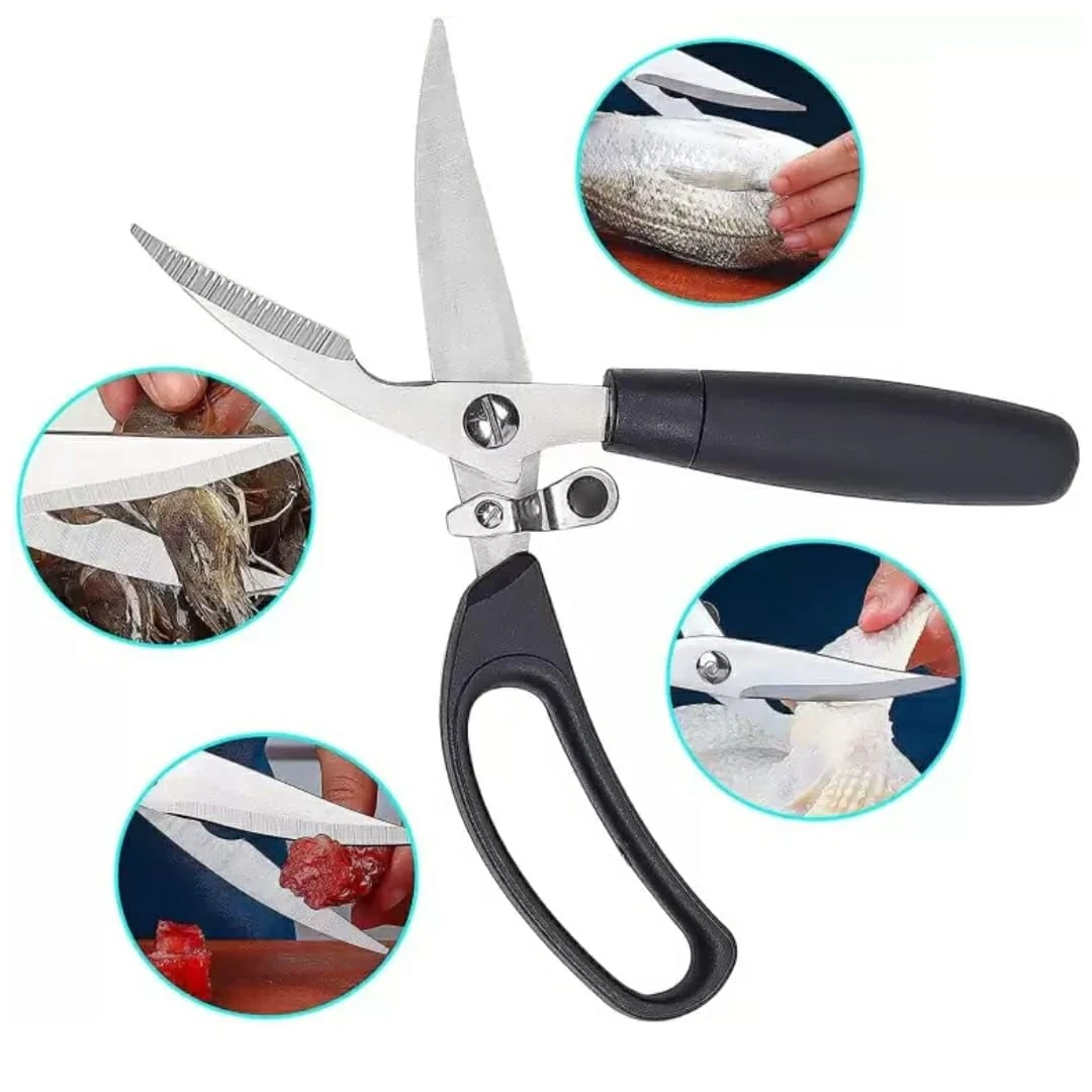Black Handle Curved Kitchen Scissor — view 3