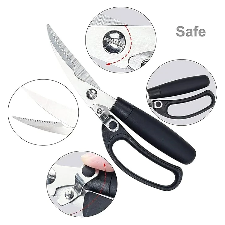 Black Handle Curved Kitchen Scissor — view 9