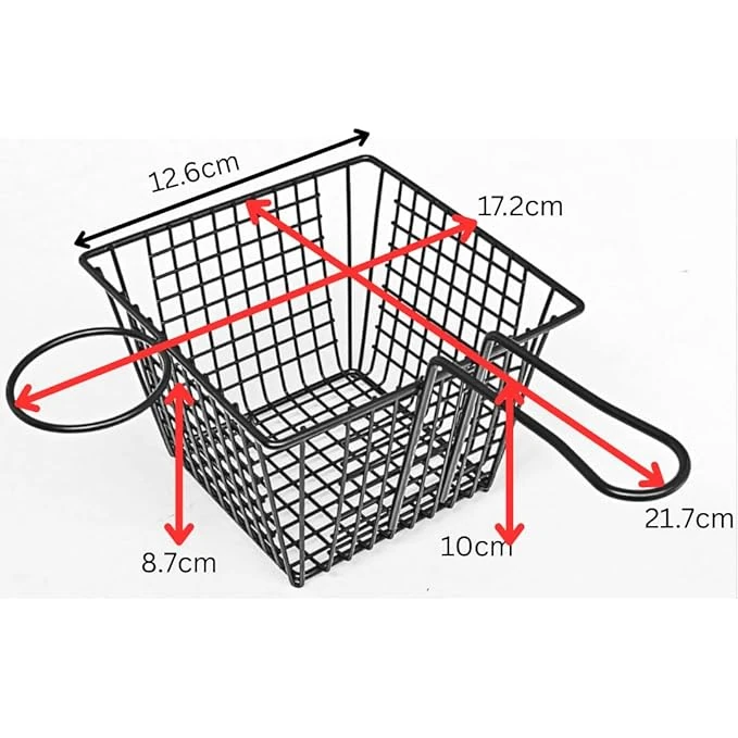 Black Thick Metal Wire Starter Basket with Side Holder Rack — view 2