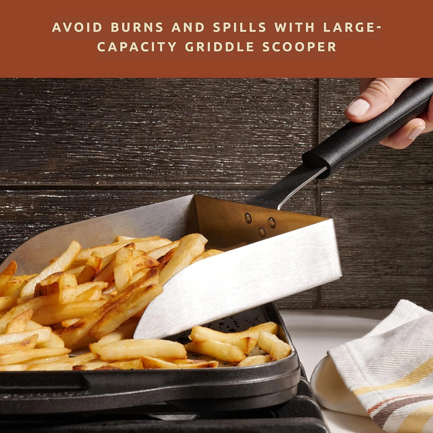 Premium Black Handle SS French Fries Shovel — view 4